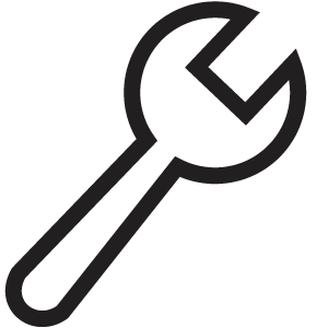Wrench outlined icon.